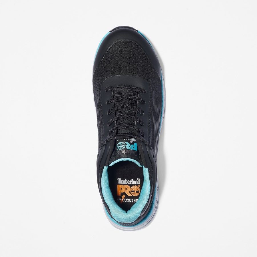 Women's Drivetrain Composite Toe Work Sneaker Timberland Ireland Black Ripstop Nylon/Blue