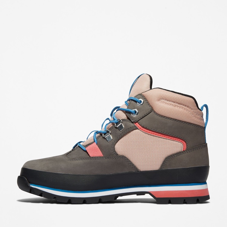 Women's Euro Hiker Waterproof Hiking Boots Medium Grey Nubuck/Pink Timberland Ireland