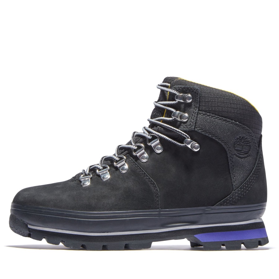 Women's Euro Hiker Waterproof Hiking Boots Timberland Ireland Blk Nubuck/Yellow