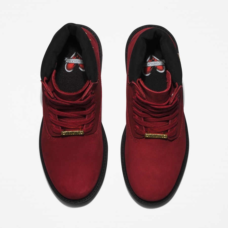 Women's Heritage 6-Inch Waterproof Boots Timberland Ireland Dark Red Nubuck