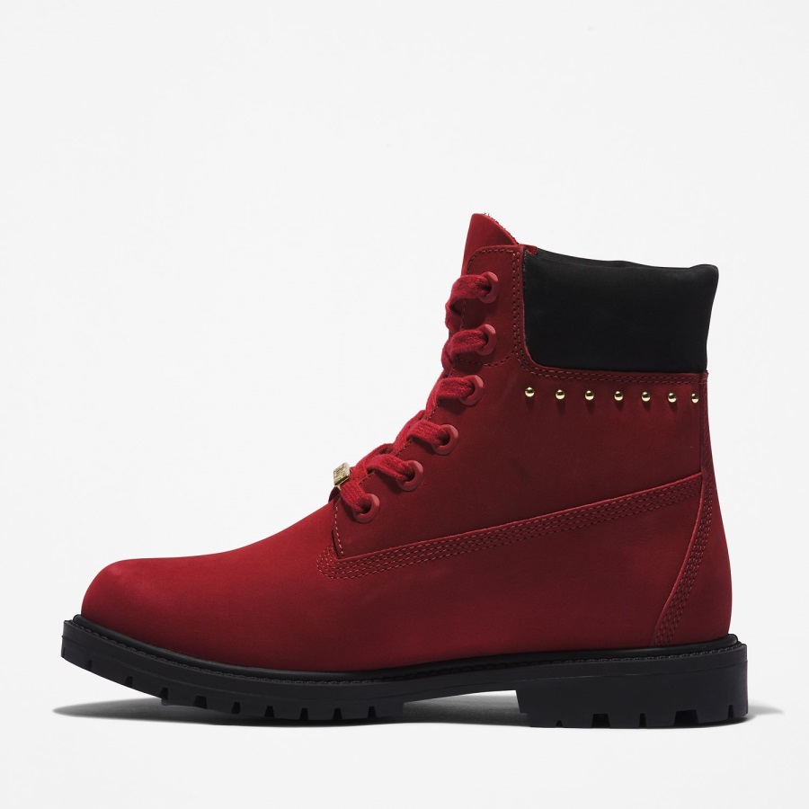 Women's Heritage 6-Inch Waterproof Boots Timberland Ireland Dark Red Nubuck