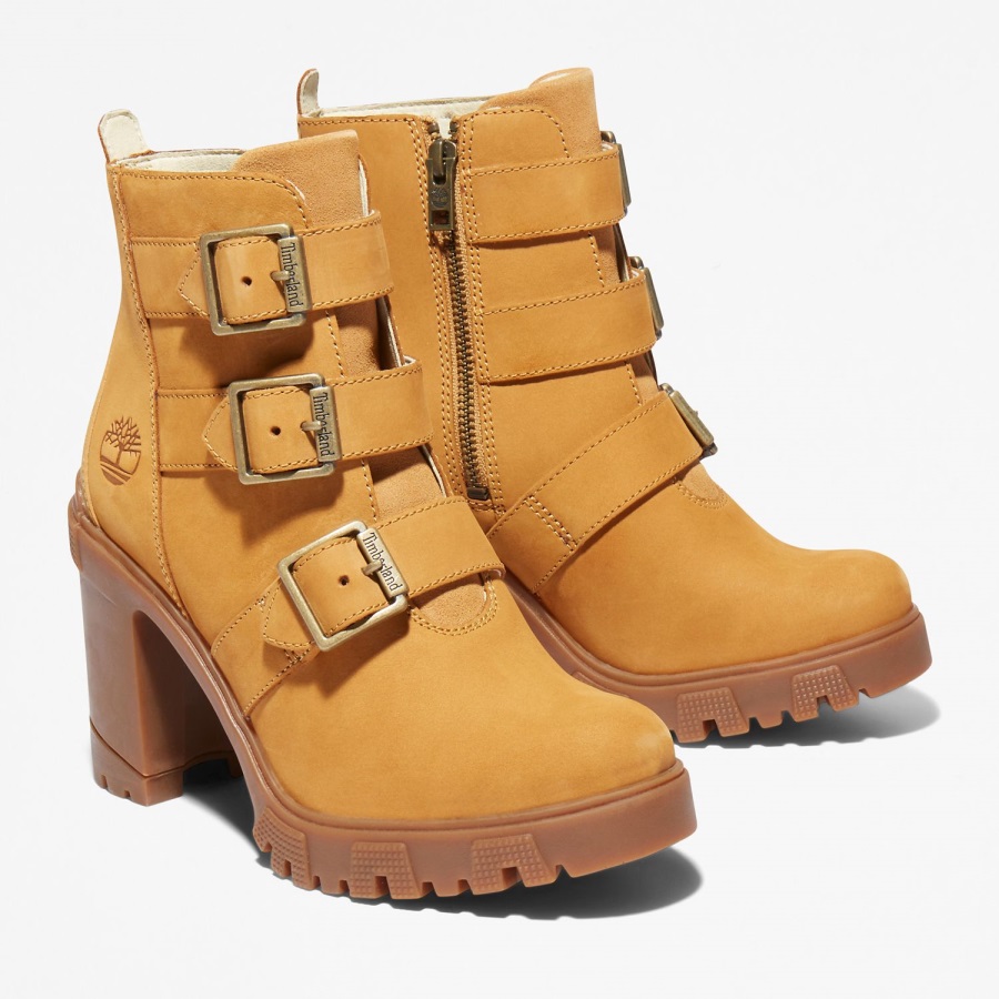 Women's Lana Point Buckle Boots Timberland Ireland Wheat Nubuck