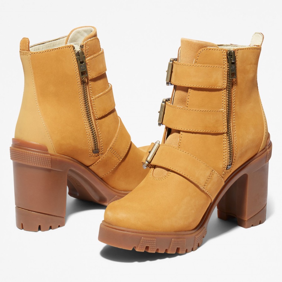Women's Lana Point Buckle Boots Timberland Ireland Wheat Nubuck