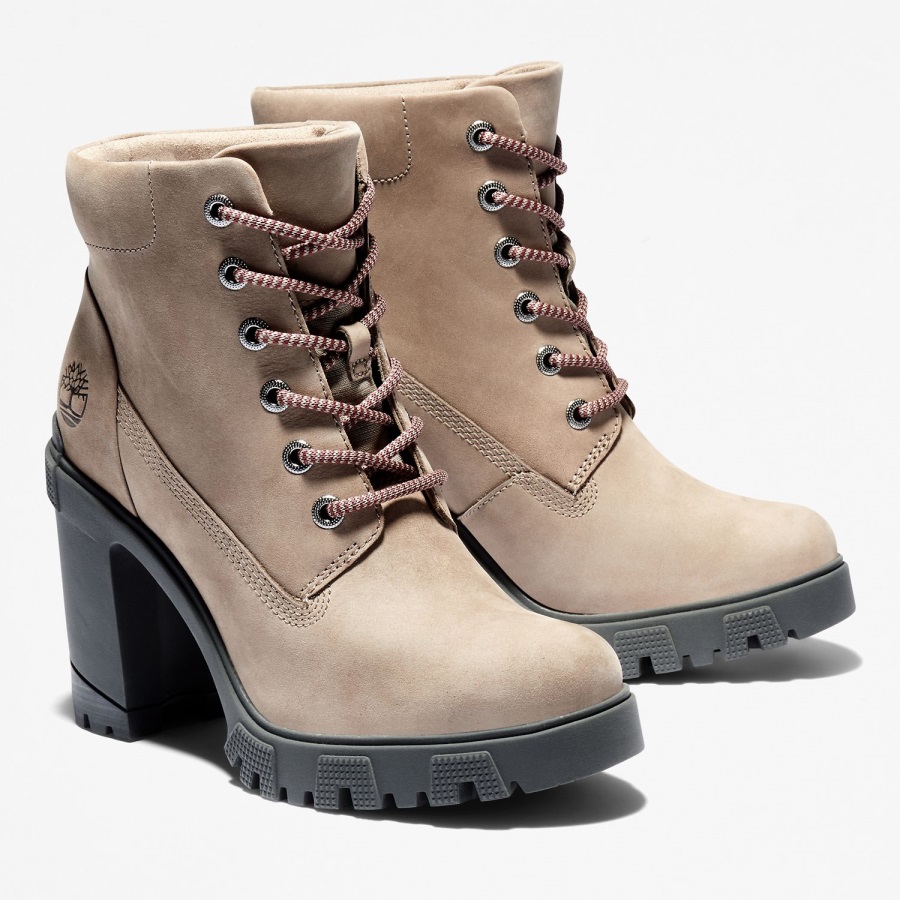 Women's Lana Point Lace-Up Boots Timberland Ireland Taupe Nubuck