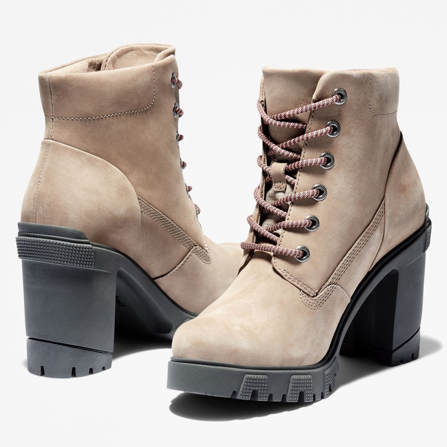Women's Lana Point Lace-Up Boots Timberland Ireland Taupe Nubuck