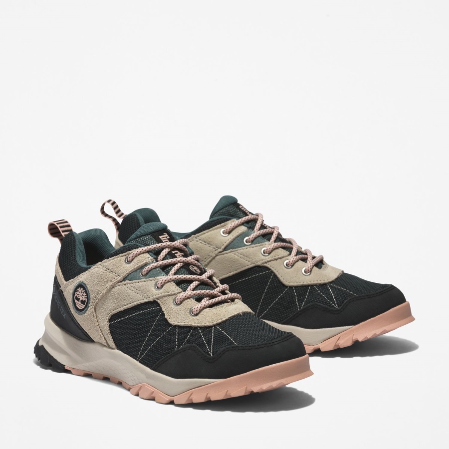 Women's Lincoln Peak Waterproof Hiking Shoes Timberland Ireland Black Mesh/Beige