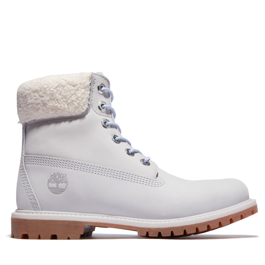 Women's Premium 6-Inch Waterproof Boots Lt Grey Nubuck/Blu Timberland Ireland