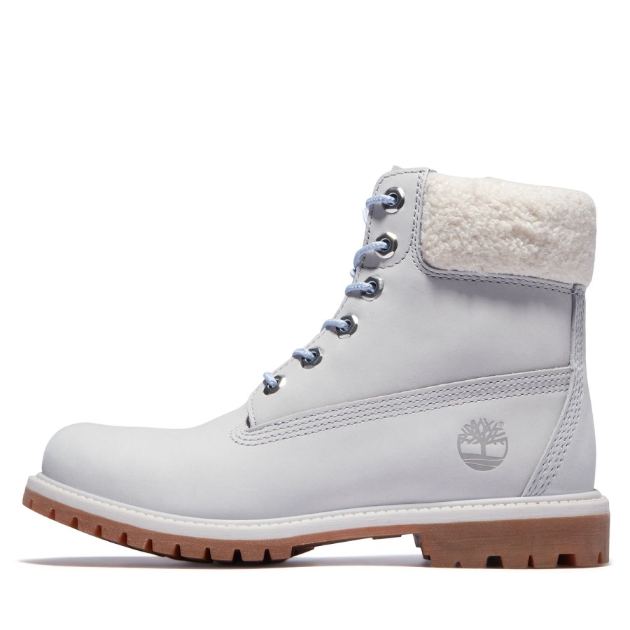 Women's Premium 6-Inch Waterproof Boots Lt Grey Nubuck/Blu Timberland Ireland