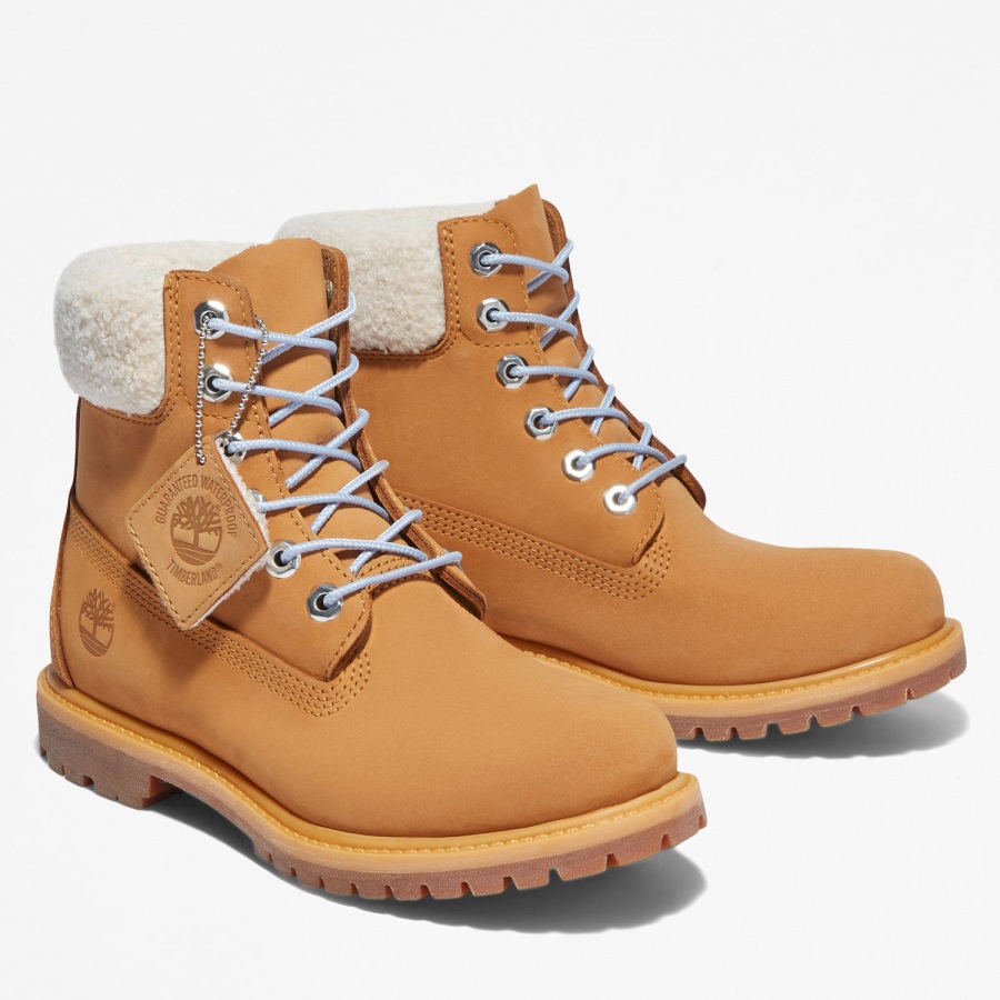Women's Premium 6-Inch Waterproof Boots Timberland Ireland Wheat Nubuck/Blue