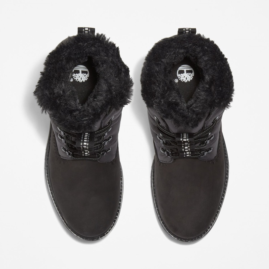 Women's Premium 6-Inch Waterproof Puffer Boots Black Nubuck Timberland Ireland