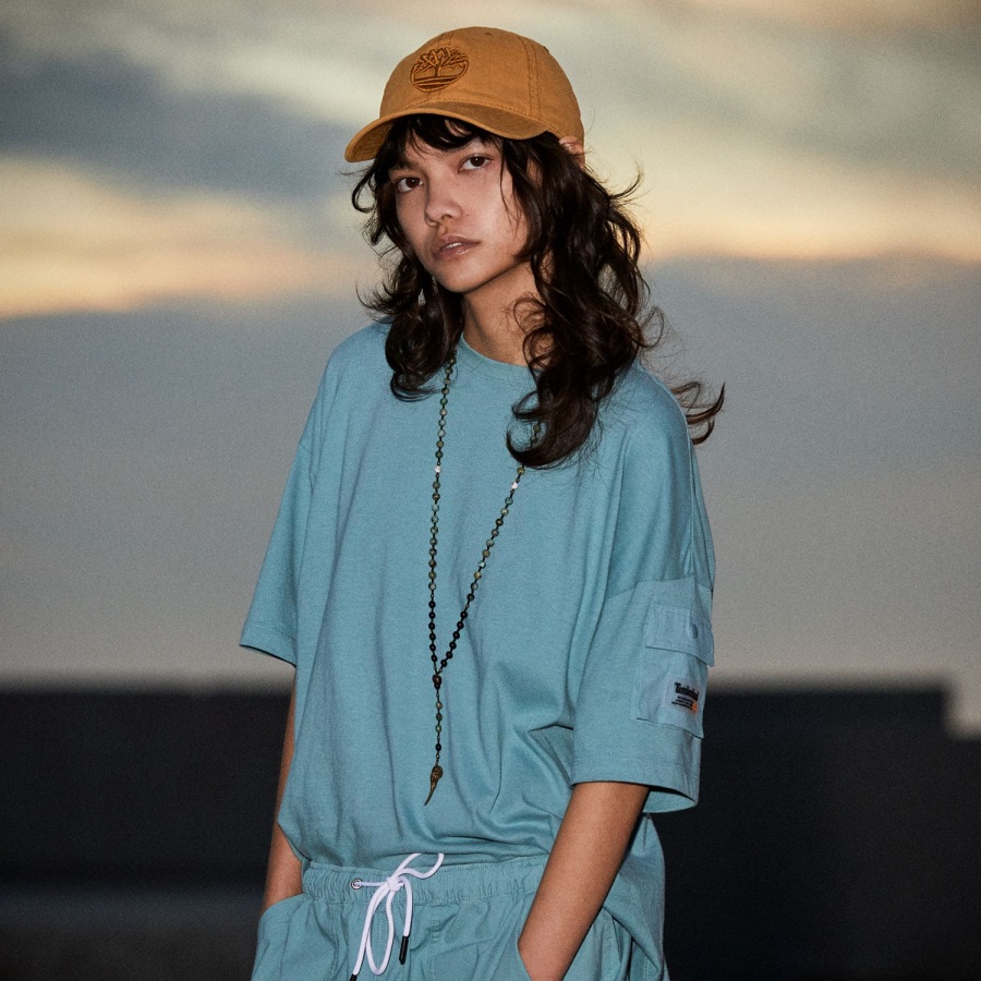 Women's Progressive Utility Pocket T-Shirt Mineral Blue Timberland Ireland