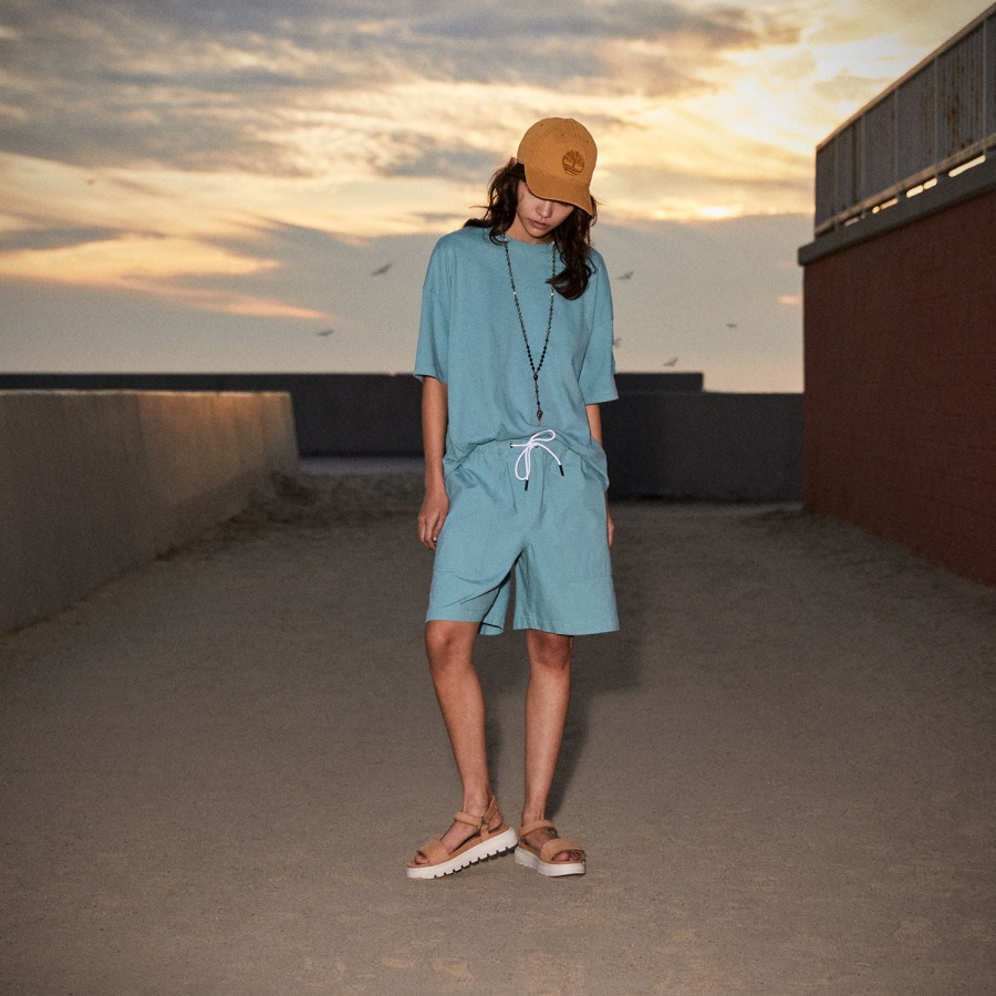 Women's Progressive Utility Pocket T-Shirt Mineral Blue Timberland Ireland