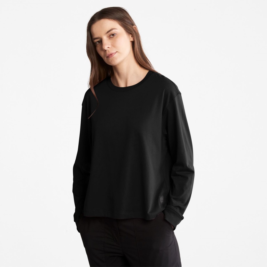 Women's Supima Cotton Long-Sleeve T-Shirt Timberland Ireland Black