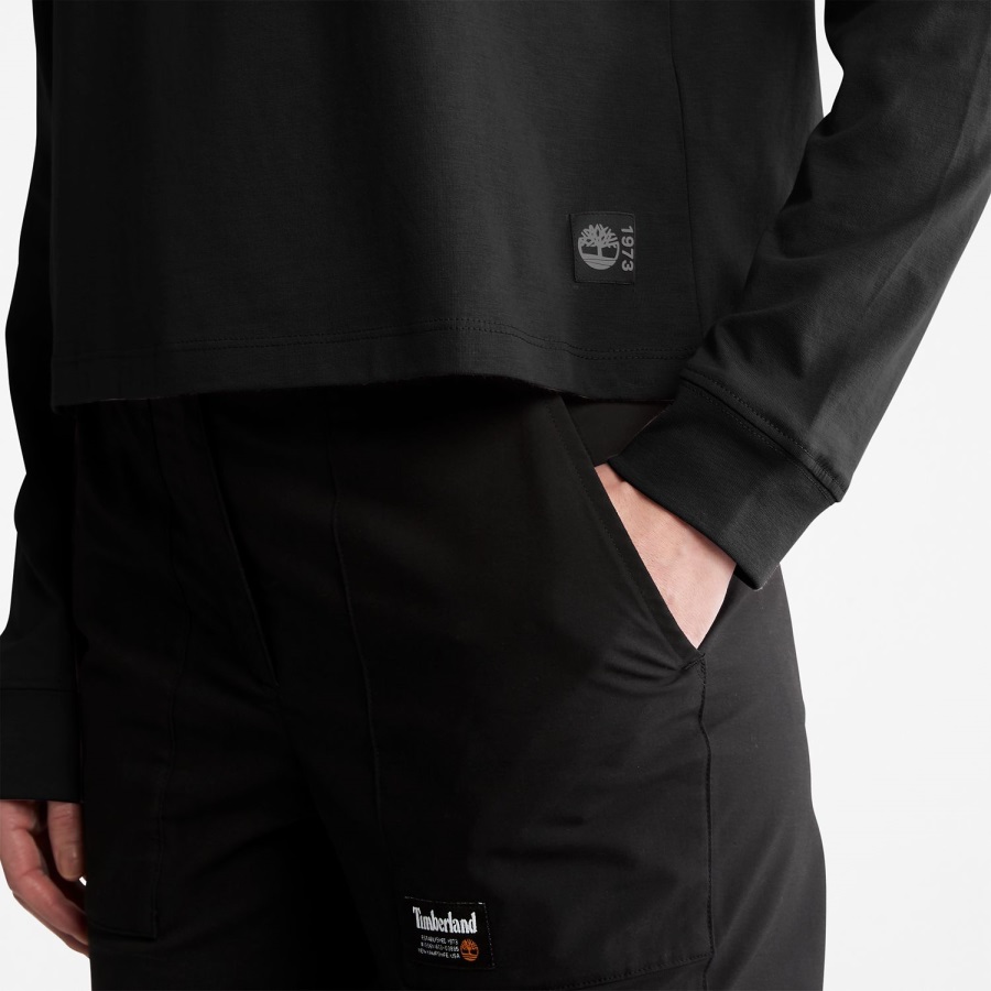 Women's Supima Cotton Long-Sleeve T-Shirt Timberland Ireland Black