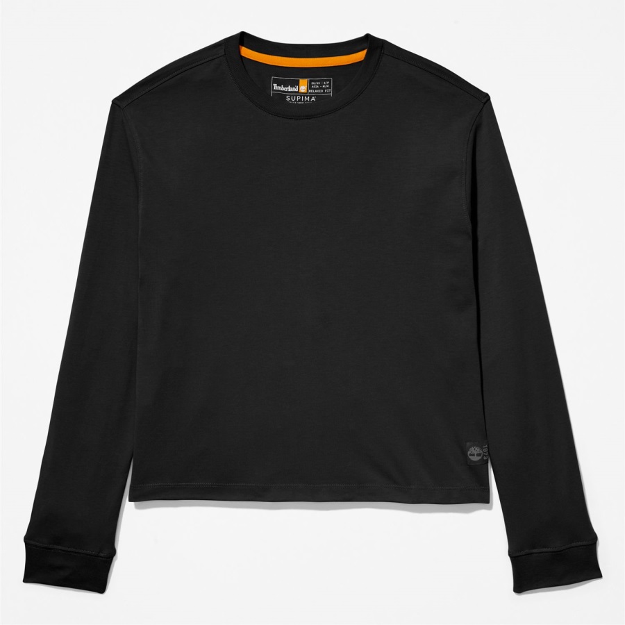 Women's Supima Cotton Long-Sleeve T-Shirt Timberland Ireland Black