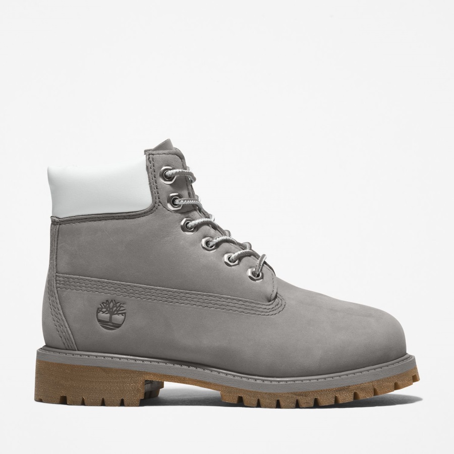 Youth Premium 6-Inch Waterproof Boots Medium Grey Nubuck Timberland Ireland