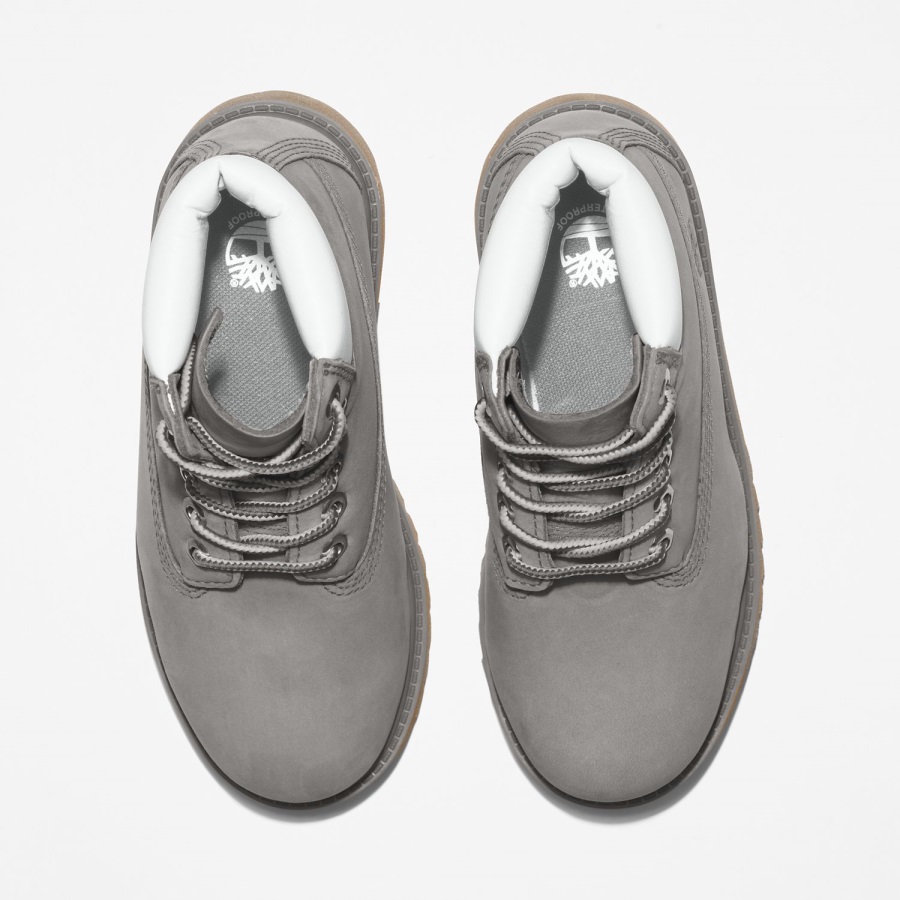 Youth Premium 6-Inch Waterproof Boots Medium Grey Nubuck Timberland Ireland