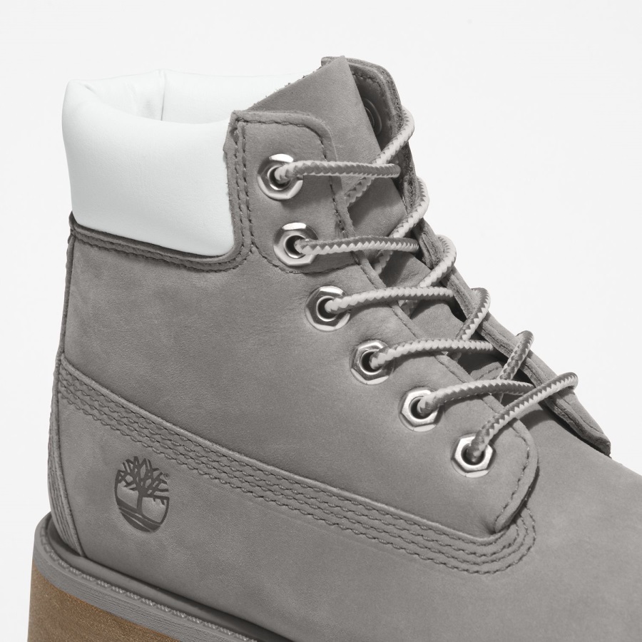 Youth Premium 6-Inch Waterproof Boots Medium Grey Nubuck Timberland Ireland