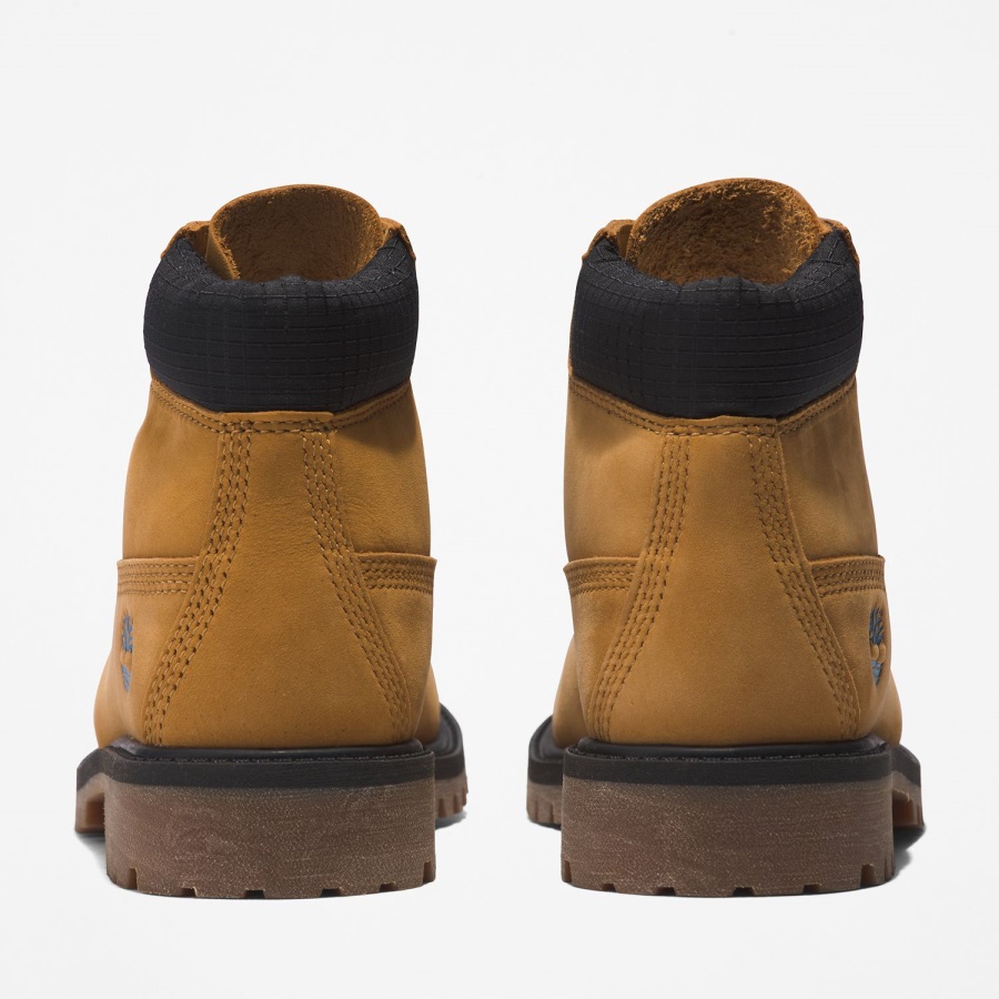 Youth Premium 6-Inch Waterproof Boots Wheat Nubuck/Blue Timberland Ireland