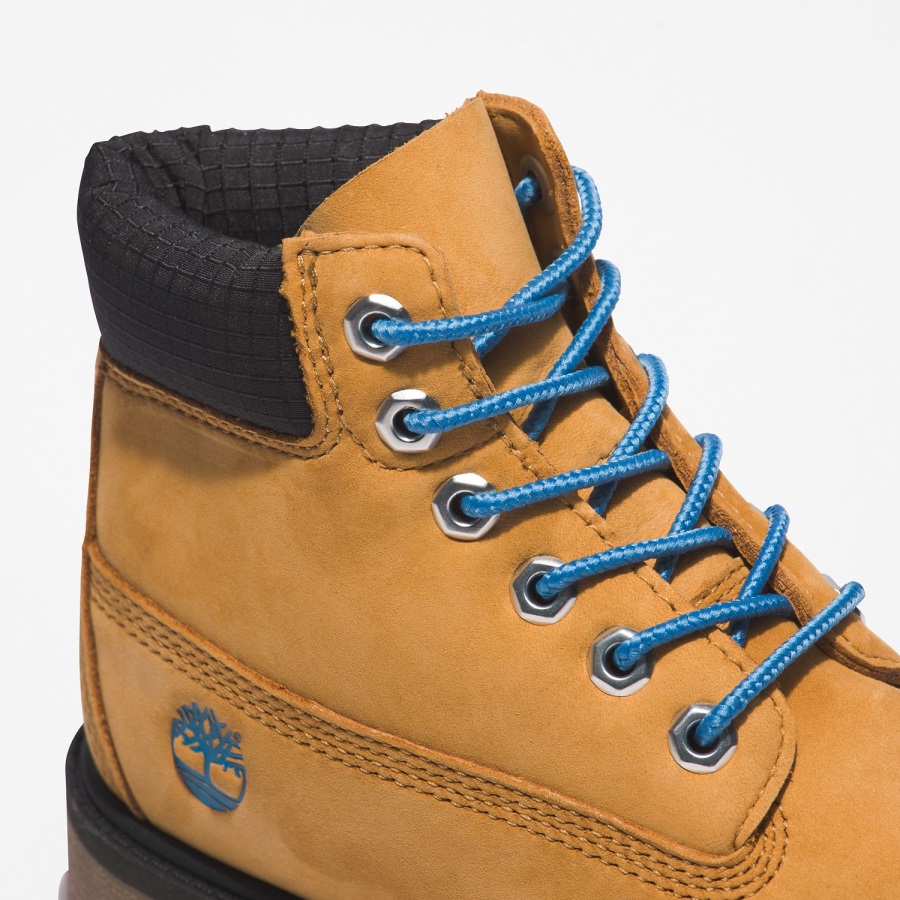Youth Premium 6-Inch Waterproof Boots Wheat Nubuck/Blue Timberland Ireland