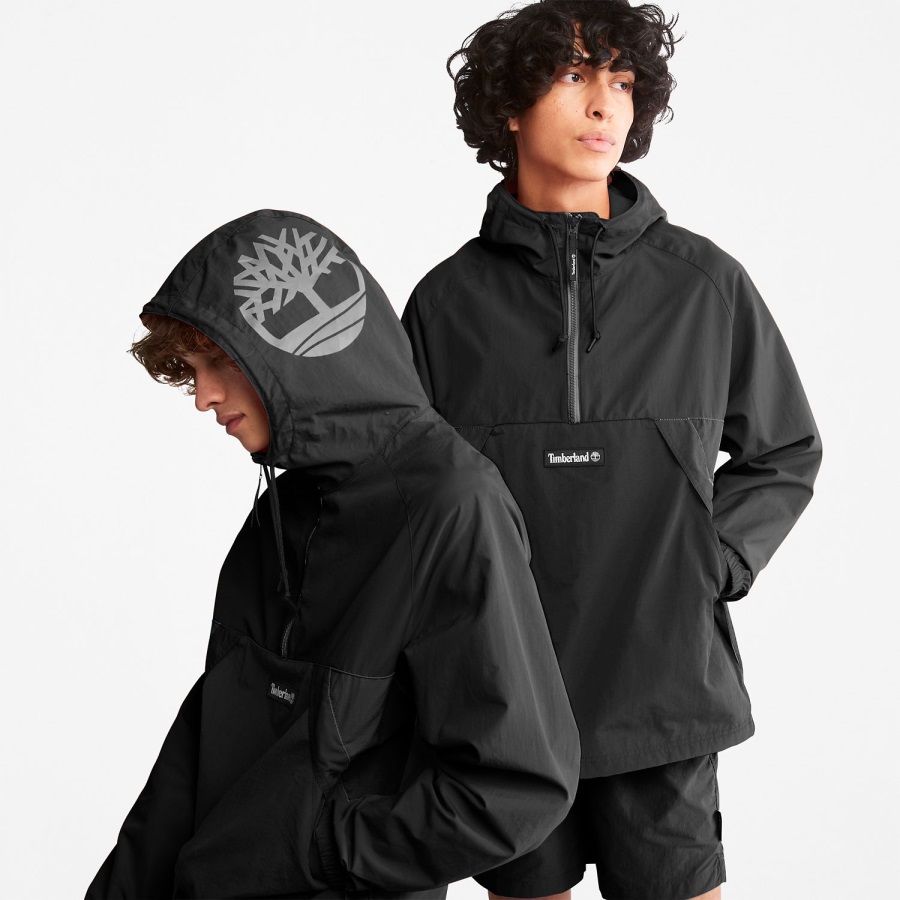 Zip-Neck Windbreaker Black/Off-White Timberland Ireland