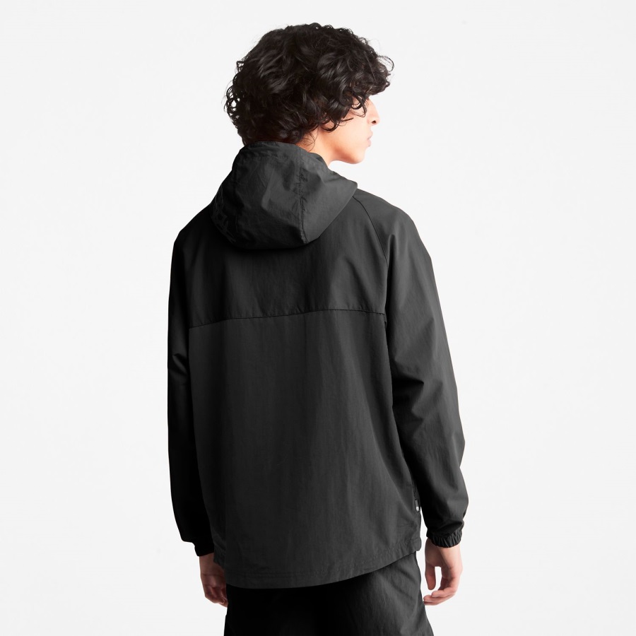 Zip-Neck Windbreaker Black/Off-White Timberland Ireland