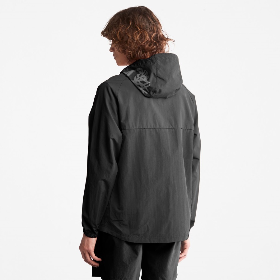 Zip-Neck Windbreaker Black/Off-White Timberland Ireland